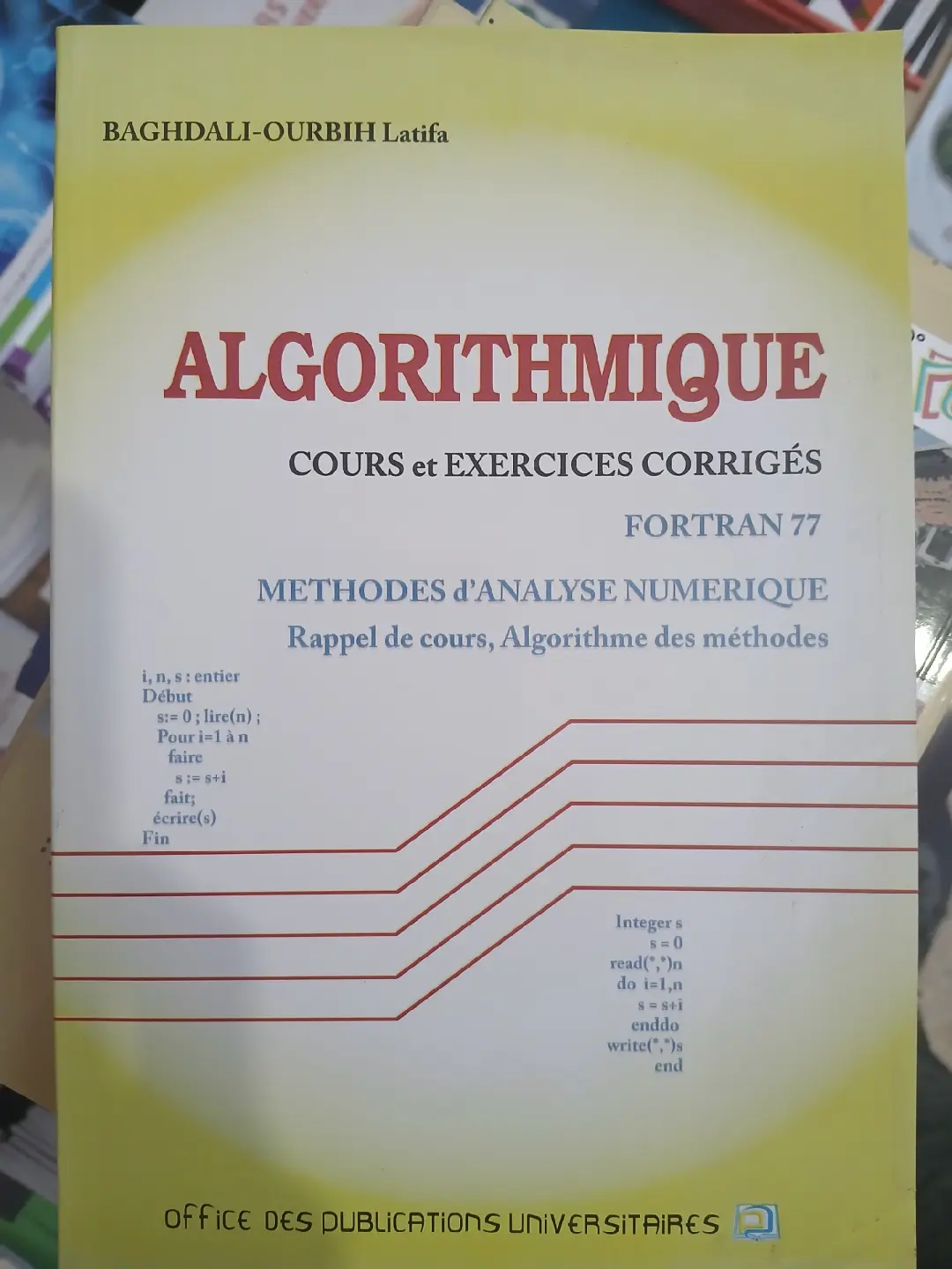 Livre Algorithmique cours et exercices corrigés